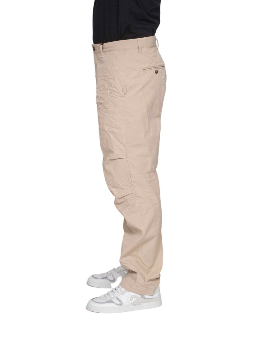Dsquared2 Osaka Chino Pants With Relaxed Fit And Distressed Details