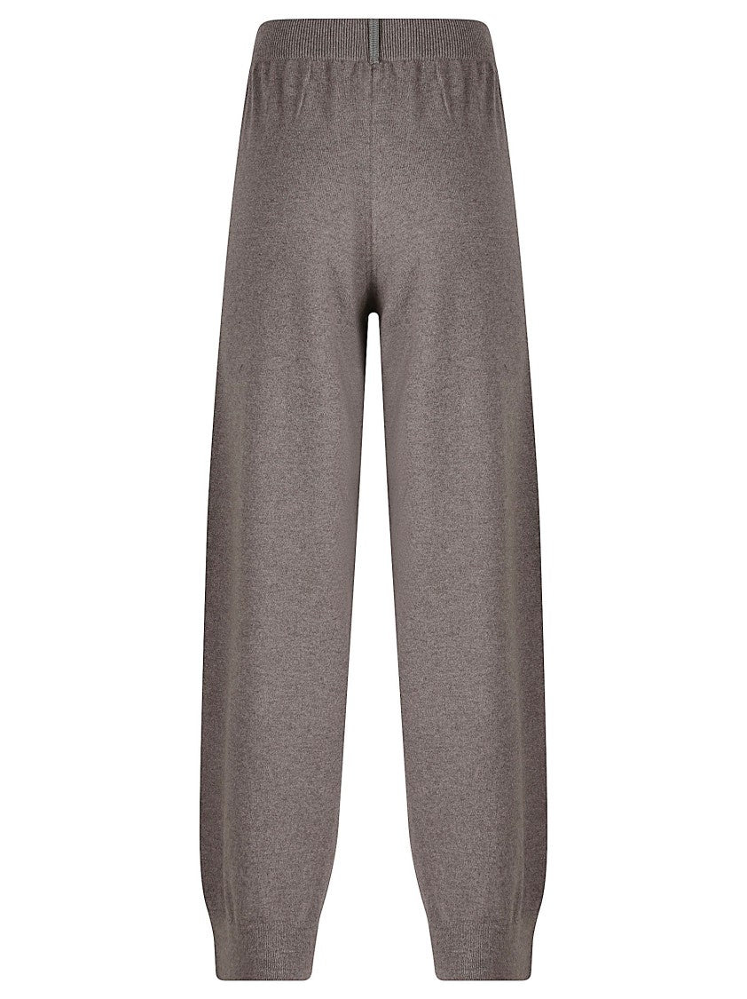 Fabiana Filippi Wide-Leg Trousers With Ribbed Cuffs And Soft Knit Texture