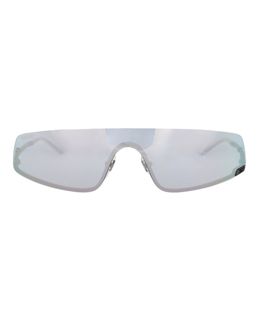 Gucci Shield-Frame Metal Sunglasses