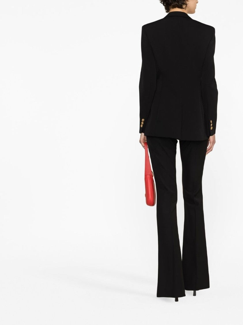 Versace Single-Breasted Wool Blend Blazer With Medusa Detail