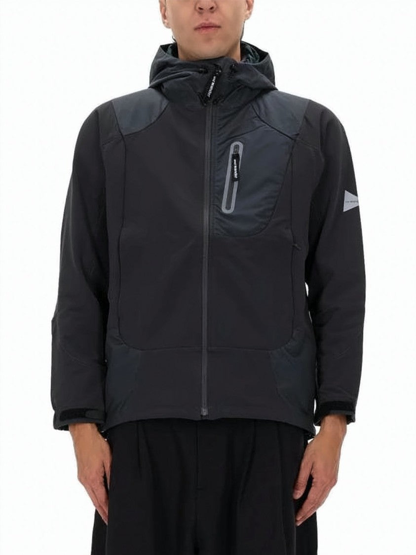 And Wander Modern Black Nylon Jacket With Hood