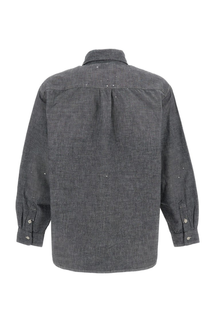 Carhartt Wip Black Winston Cotton Chambray Shirt