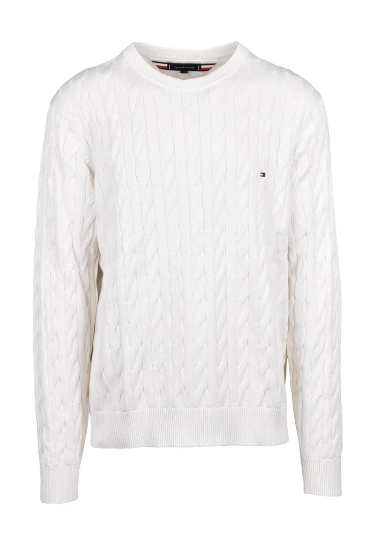 Tommy Hilfiger White Cable Knit Sweater