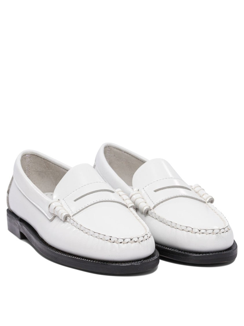 Sebago Classic White Leather Loafers