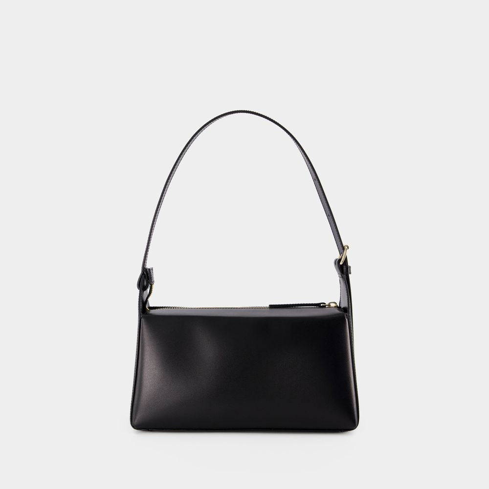 A.P.C. Black Calfskin Virginie Hobo Bag