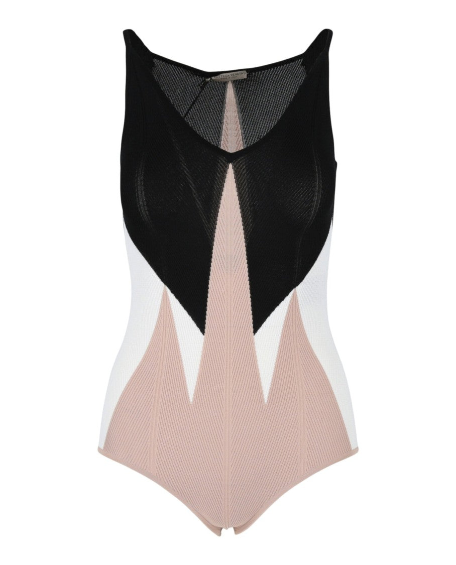 Bottega Veneta Geometric Swimsuit With V-Neck And Fitted Silhouette