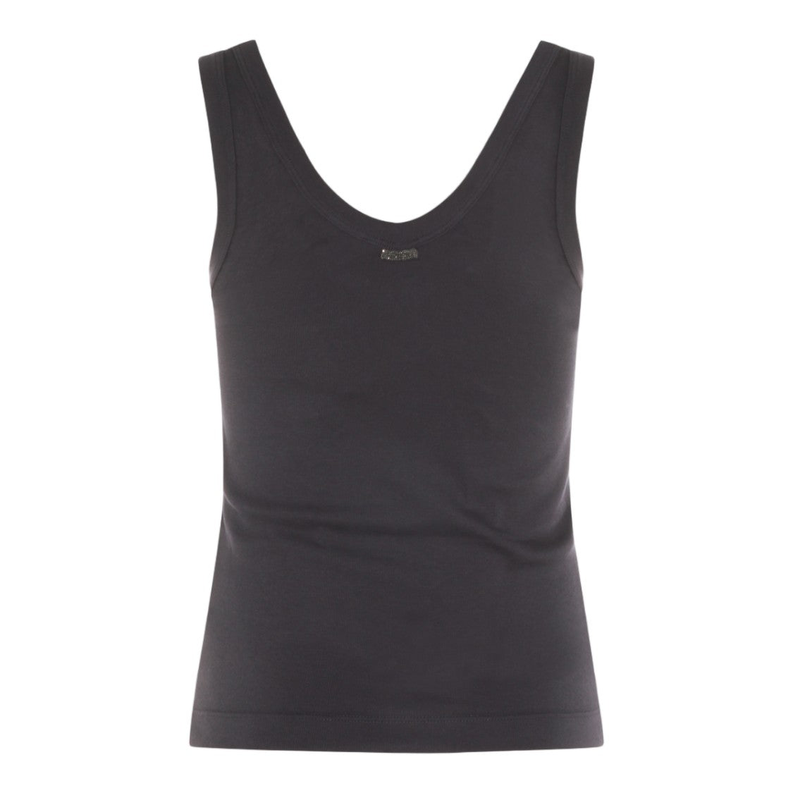 Brunello Cucinelli Sleek Sleeveless Top With Scoop Neckline