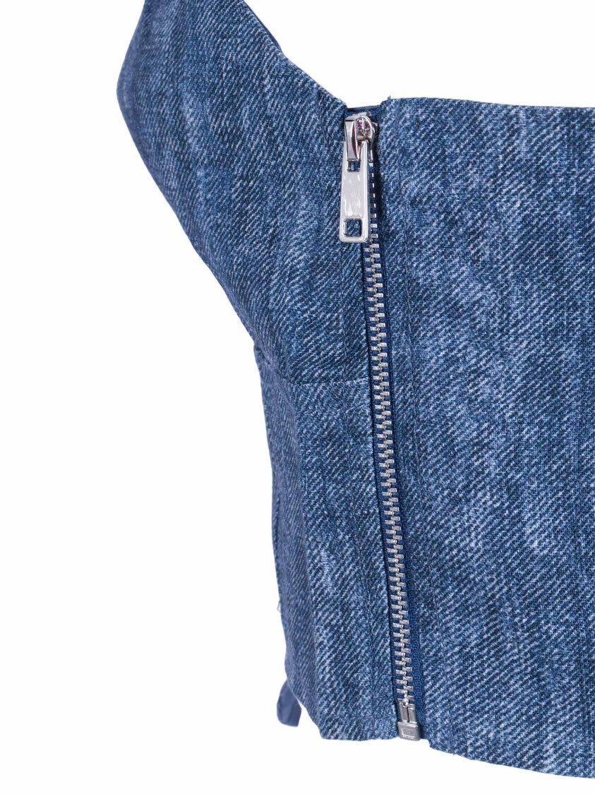 Ermanno Scervino Structured Linen Bustier Tank Top