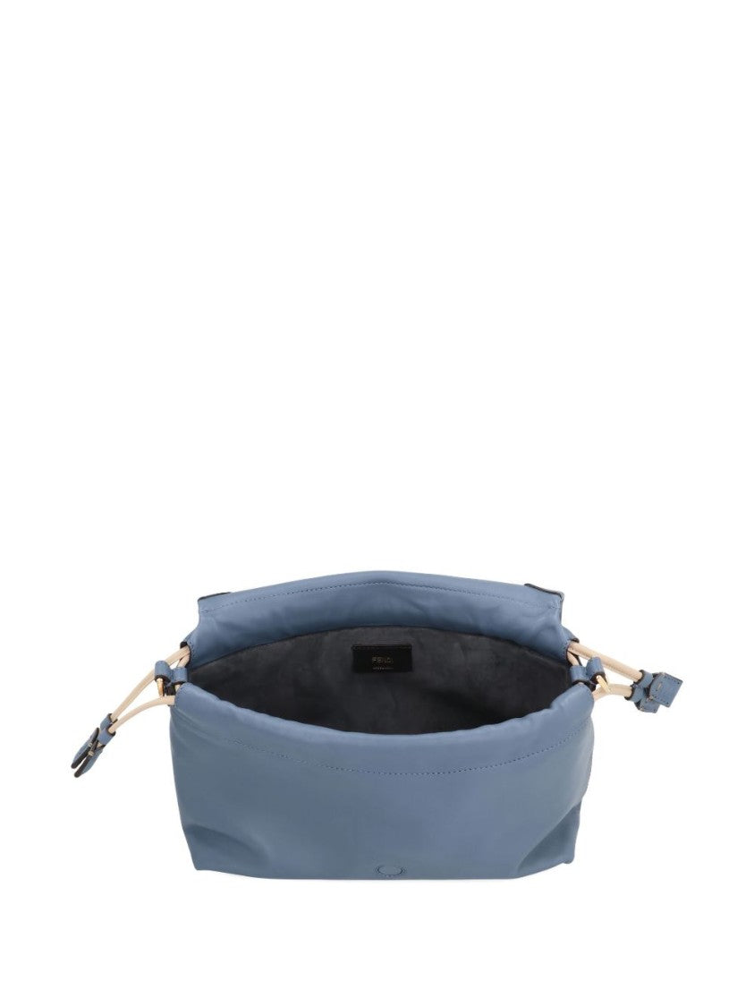 Fendi Gathered Blue Fendi Shoulder Bag