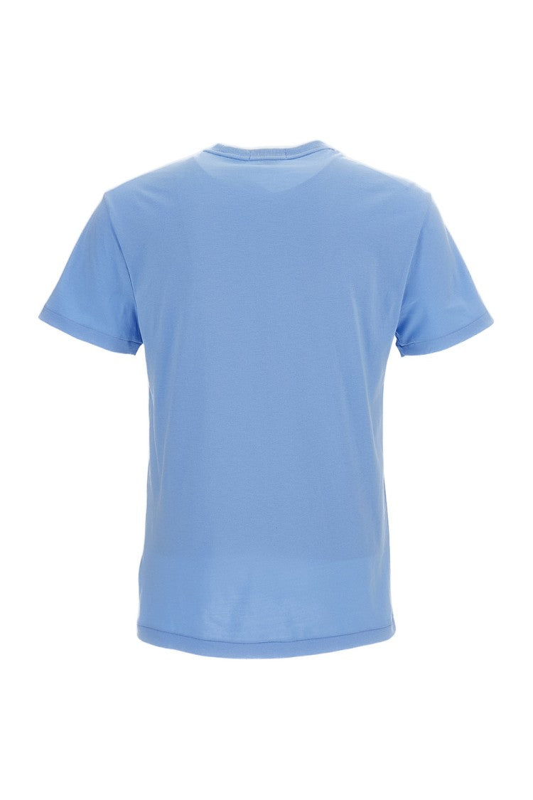 Polo Ralph Lauren Light Blue Printed Cotton T-Shirt