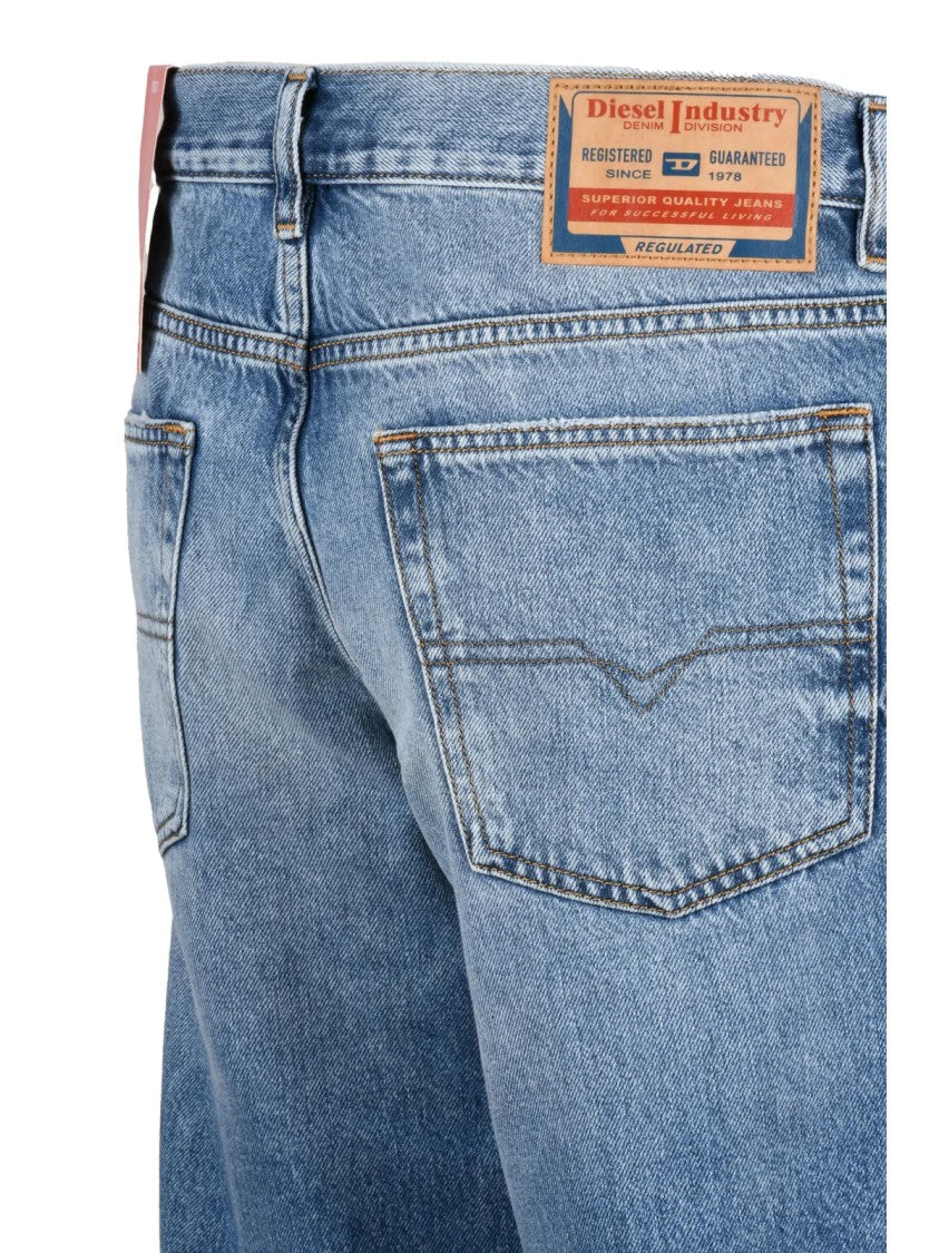 Diesel Blue Cotton-Lyocell Regular Jeans