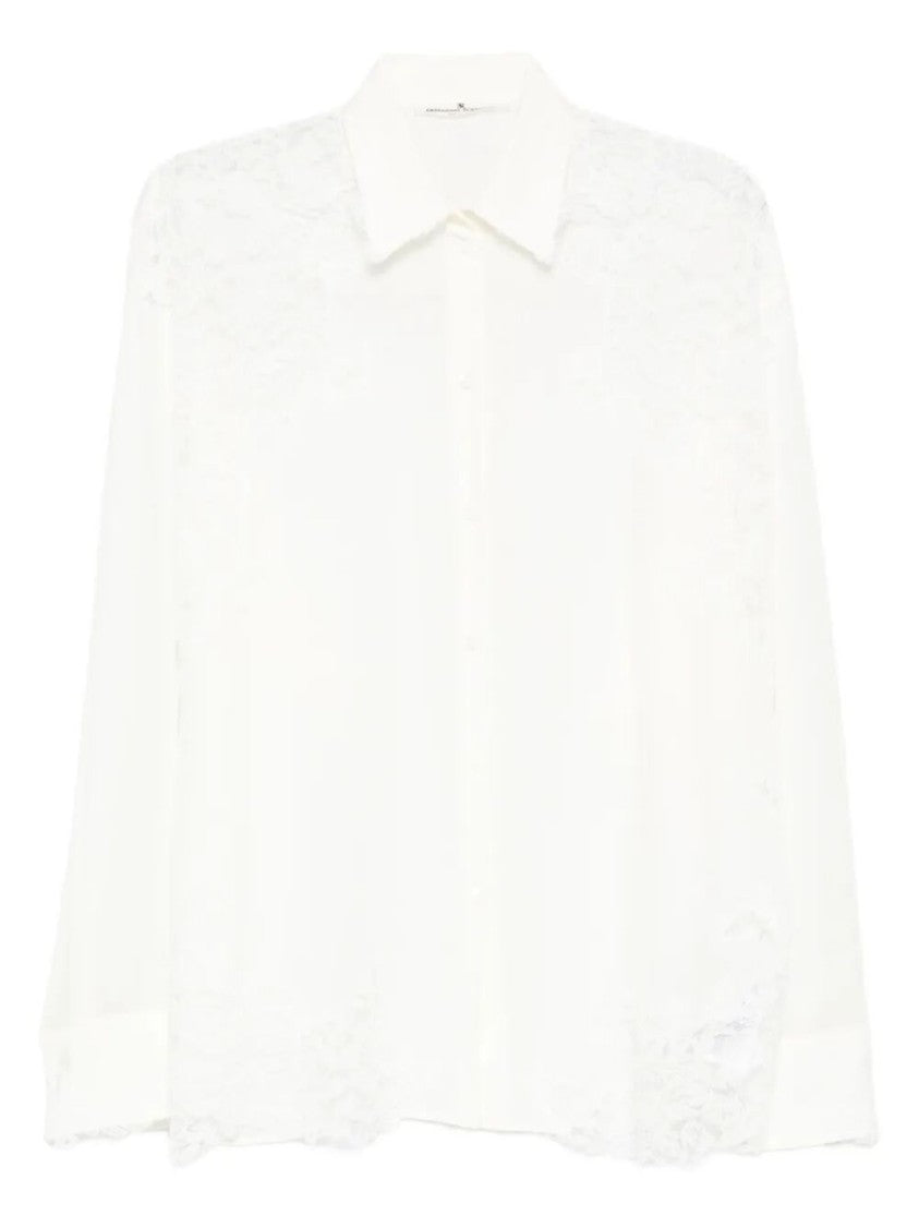 Ermanno Scervino Silk Blouse With Intricate Lace Detailing
