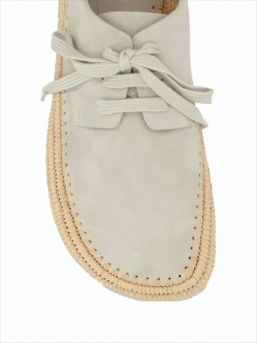 Loewe Suede Sneakers With Raffia-Wrapped Sole And Artisanal Detailing