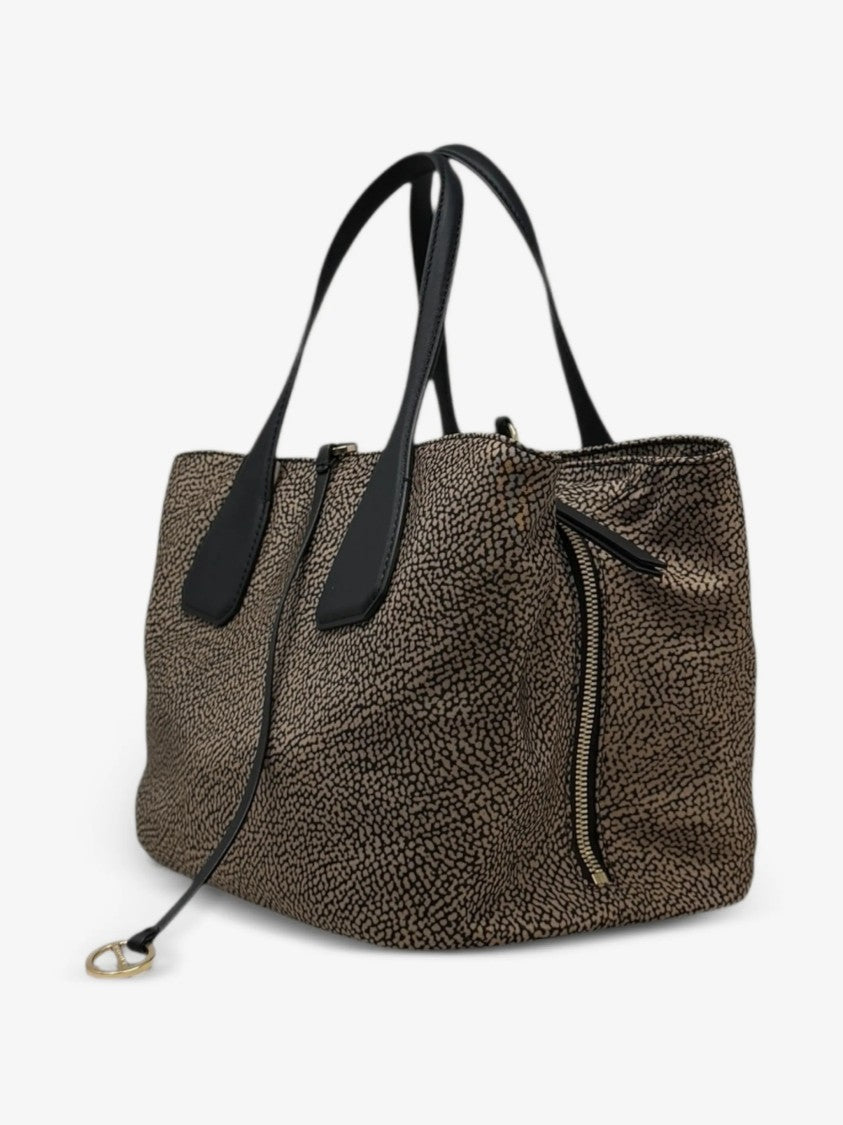 Borbonese Medium-Sized Structured Tote Bag With Textured Finish