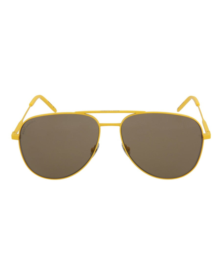 Saint Laurent Aviator-Style Metal Sunglasses With Adjustable Nosepads