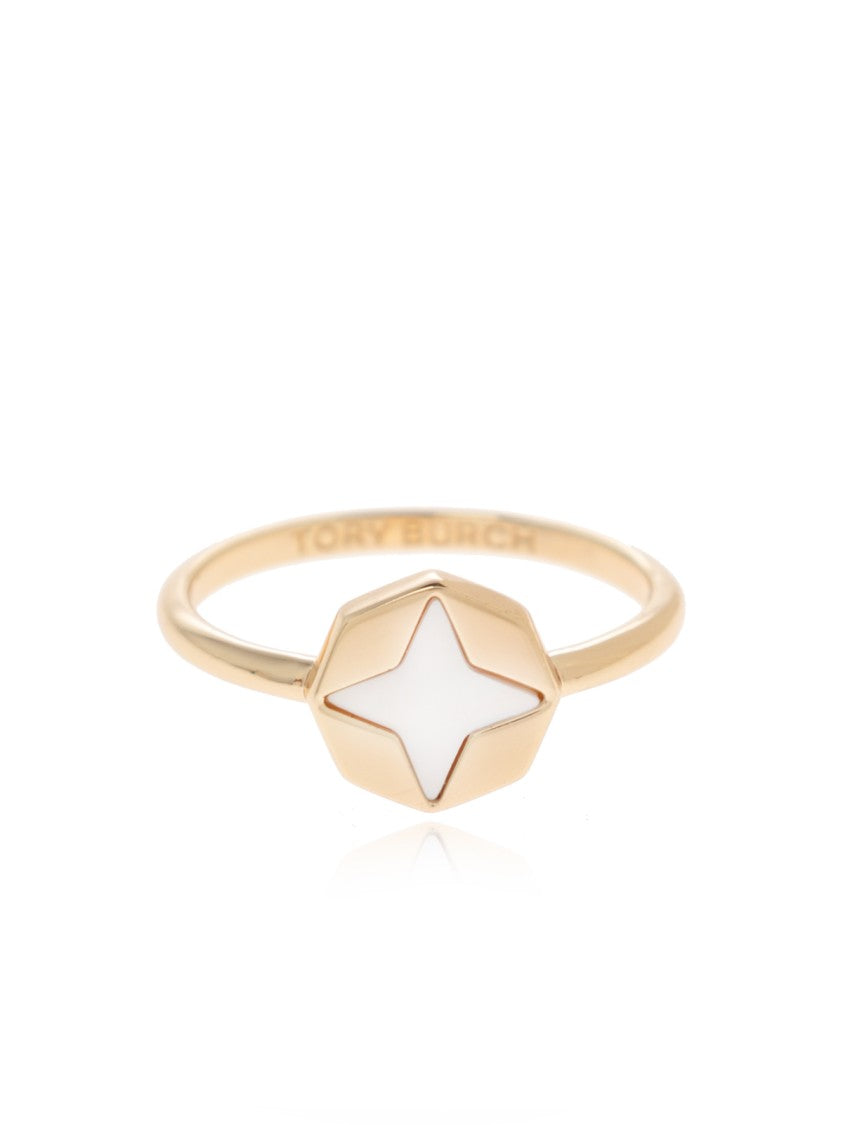 Tory Burch Clover Logo Set Of Three Rings