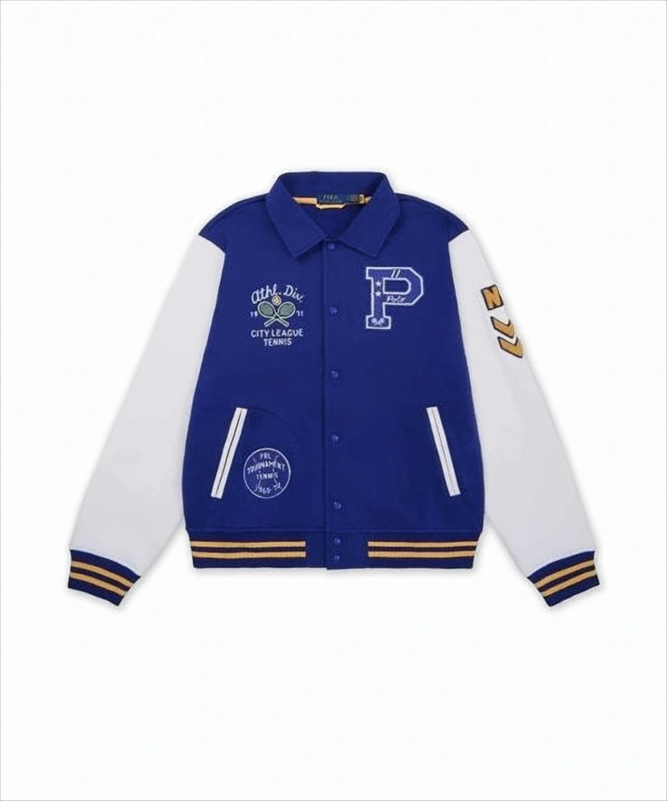 Polo Ralph Lauren Varsity-Style Fleece Jacket With Tennis-Themed Accents