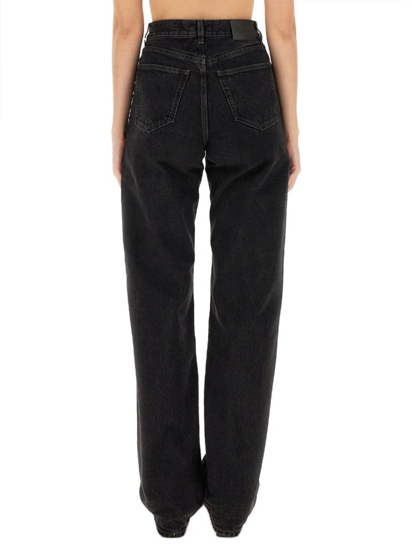 Saint Laurent High-Waist Baggy Jeans With Tonal Stitching