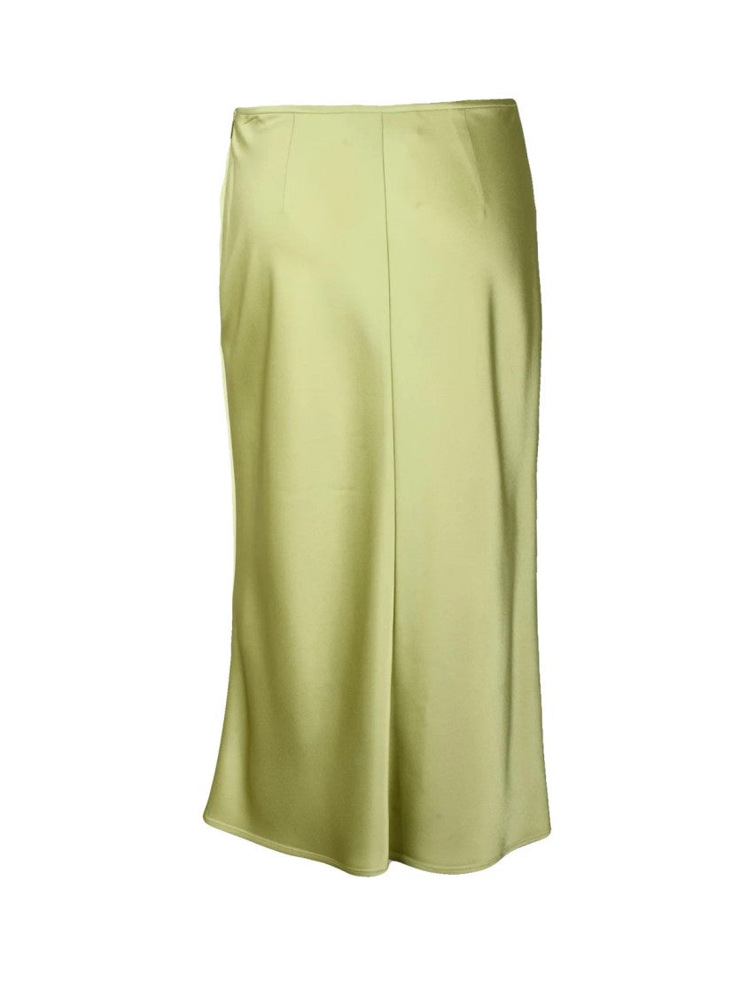 Blumarine Satin Stretch Midi Skirt - Green