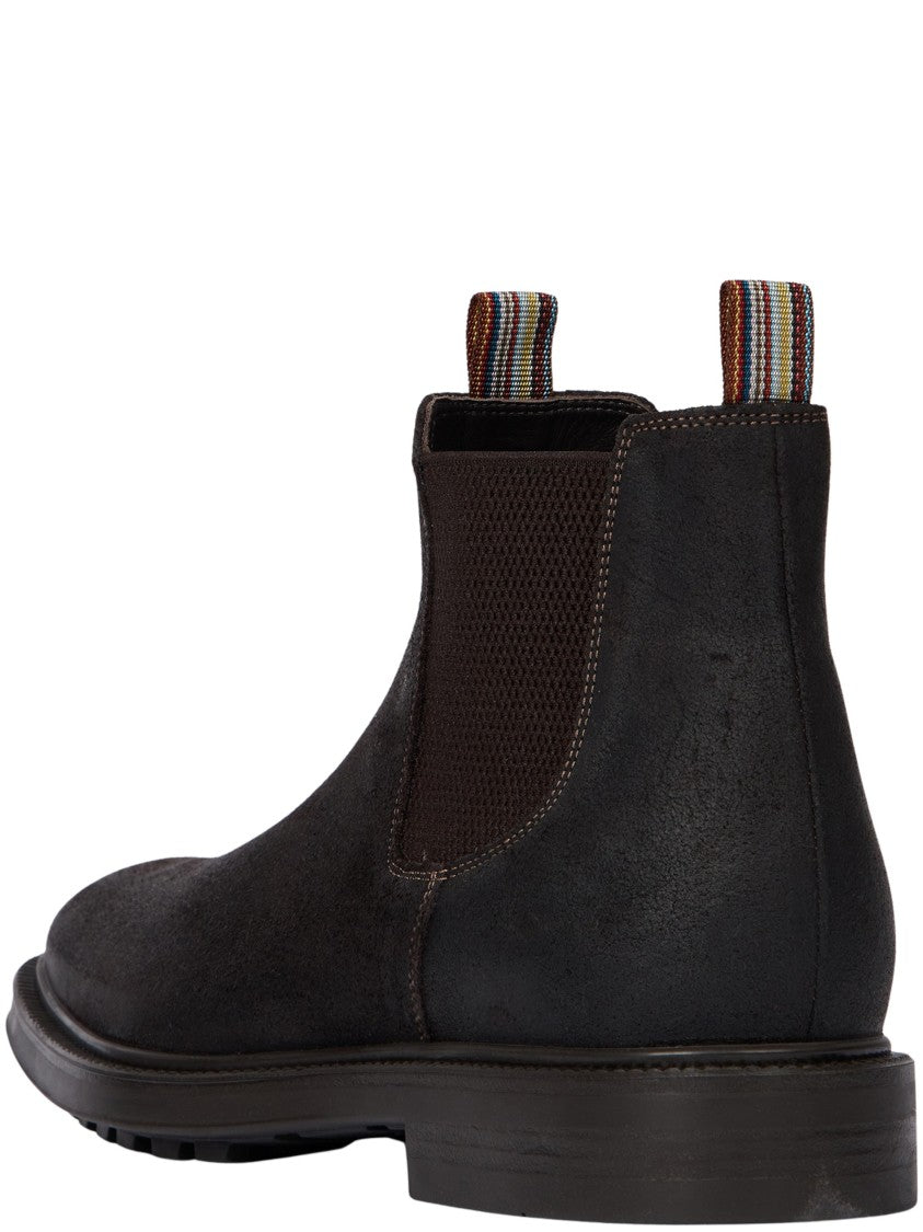 Paul Smith Black Multicolor Detail Leather Sidney Chelsea Boots