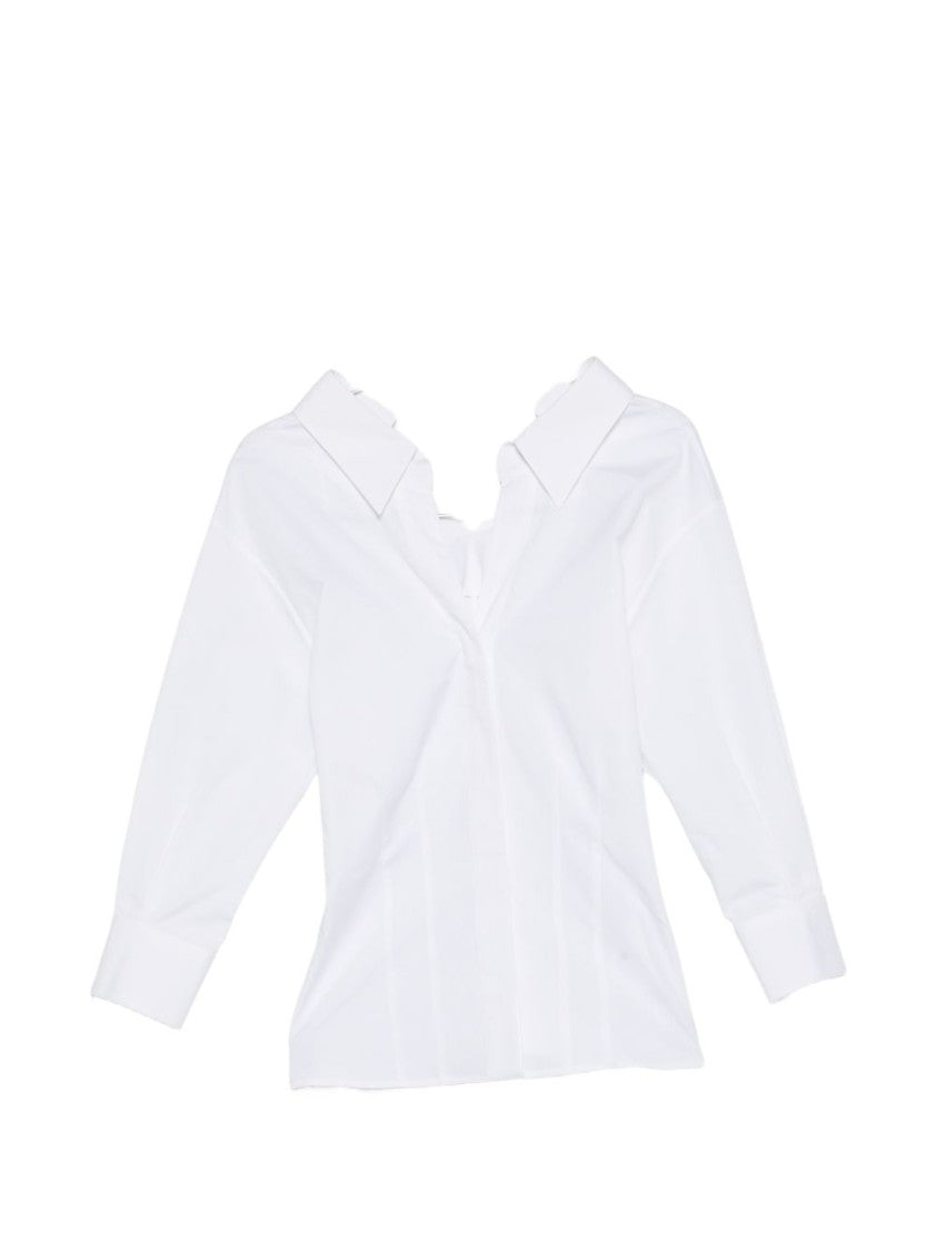 Givenchy White Silk And Nylon V-Neck Top