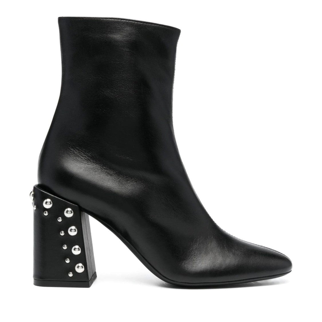 Furla Black Pointed Toe Metallic Detail Sheep Leather Ankle Boots