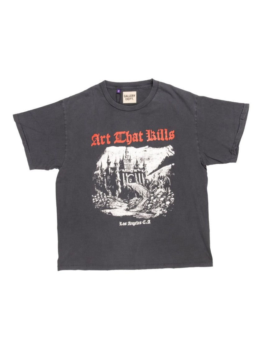 Gallery Dept. Vintage-Inspired Black T-Shirt With Castle Print