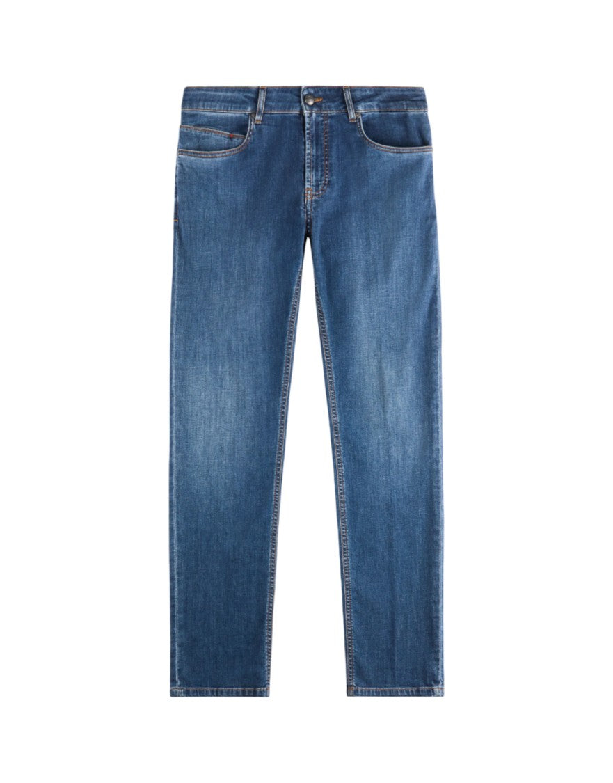 Fay Medium Blue Straight-Leg Jeans