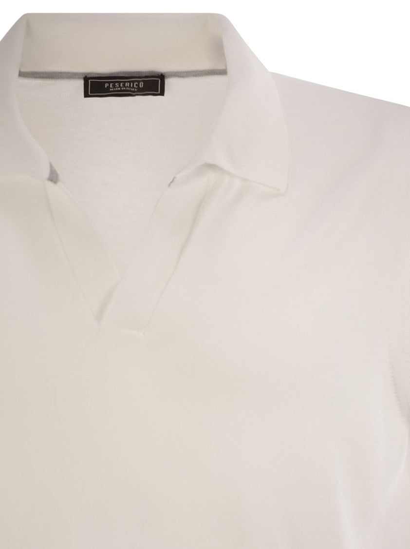 Peserico Polo Shirt In Pure Cotton Yarn