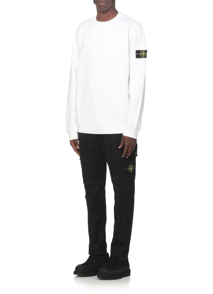 Stone Island Cotton Sweatshirt With Iconic Sleeve Patch