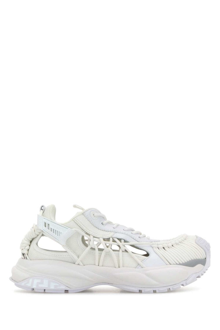 Versace White Leather And Fabric Mercury M_Vs_01 Sneakers