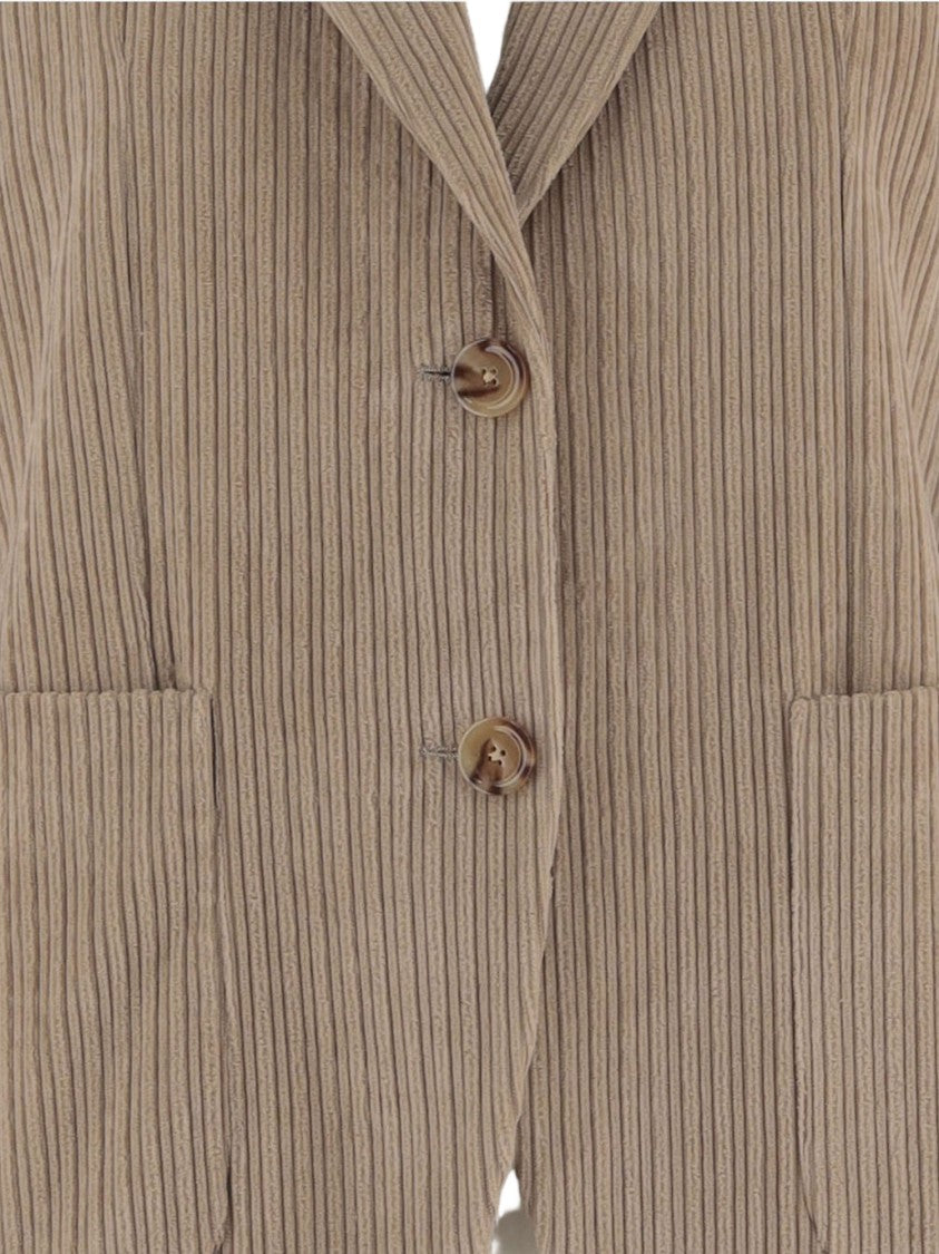 Lardini Ribbed Cotton Velvet Lapel Jacket