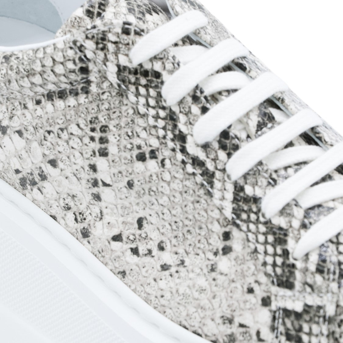 Casadei Textured Snakeskin Sneakers With Chunky White Platform Sole