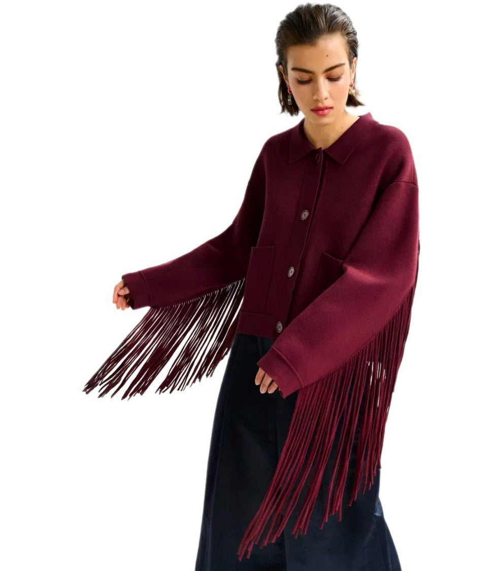 Essentiel Antwerp Istern Burgundy Cardigan