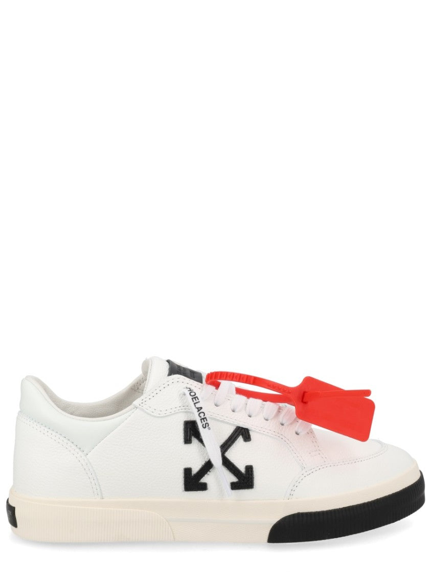 Off-White Vulc Low Black Accents Zip Leather Sneakers