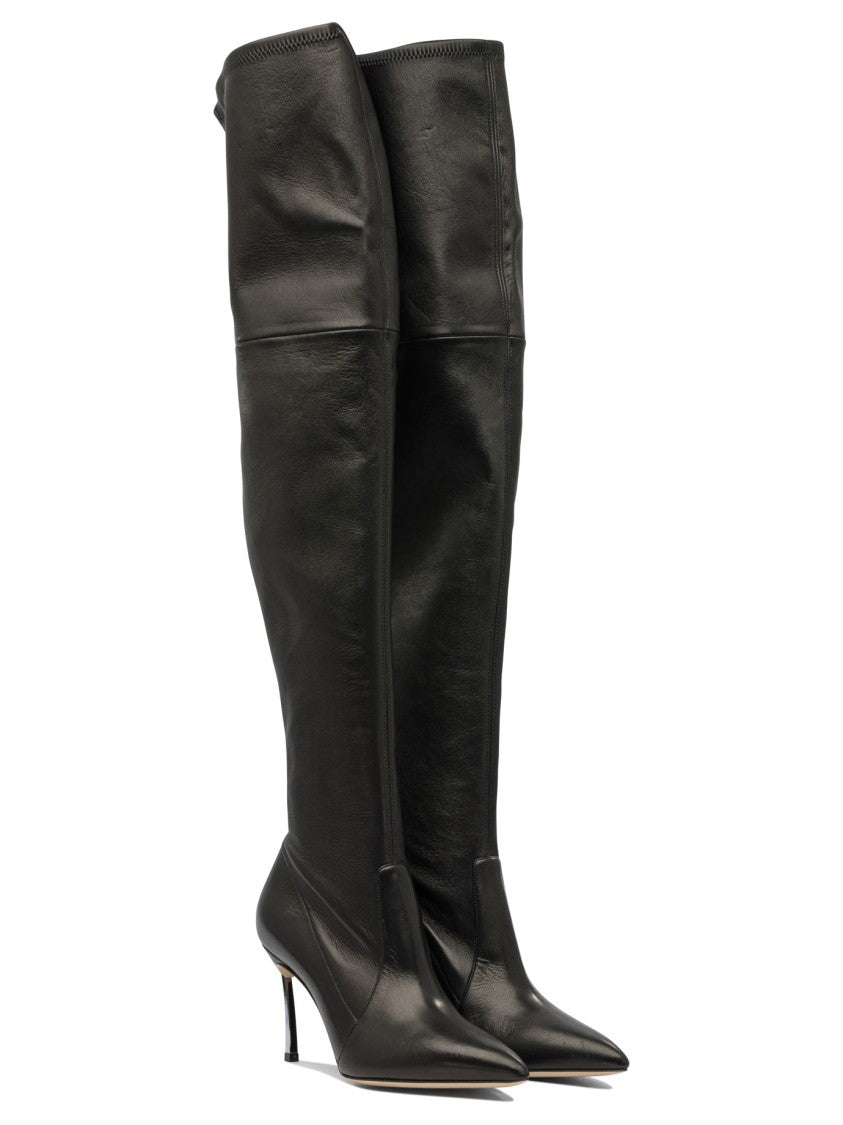 Casadei Over-The-Knee Leather Boots With Stiletto Heel