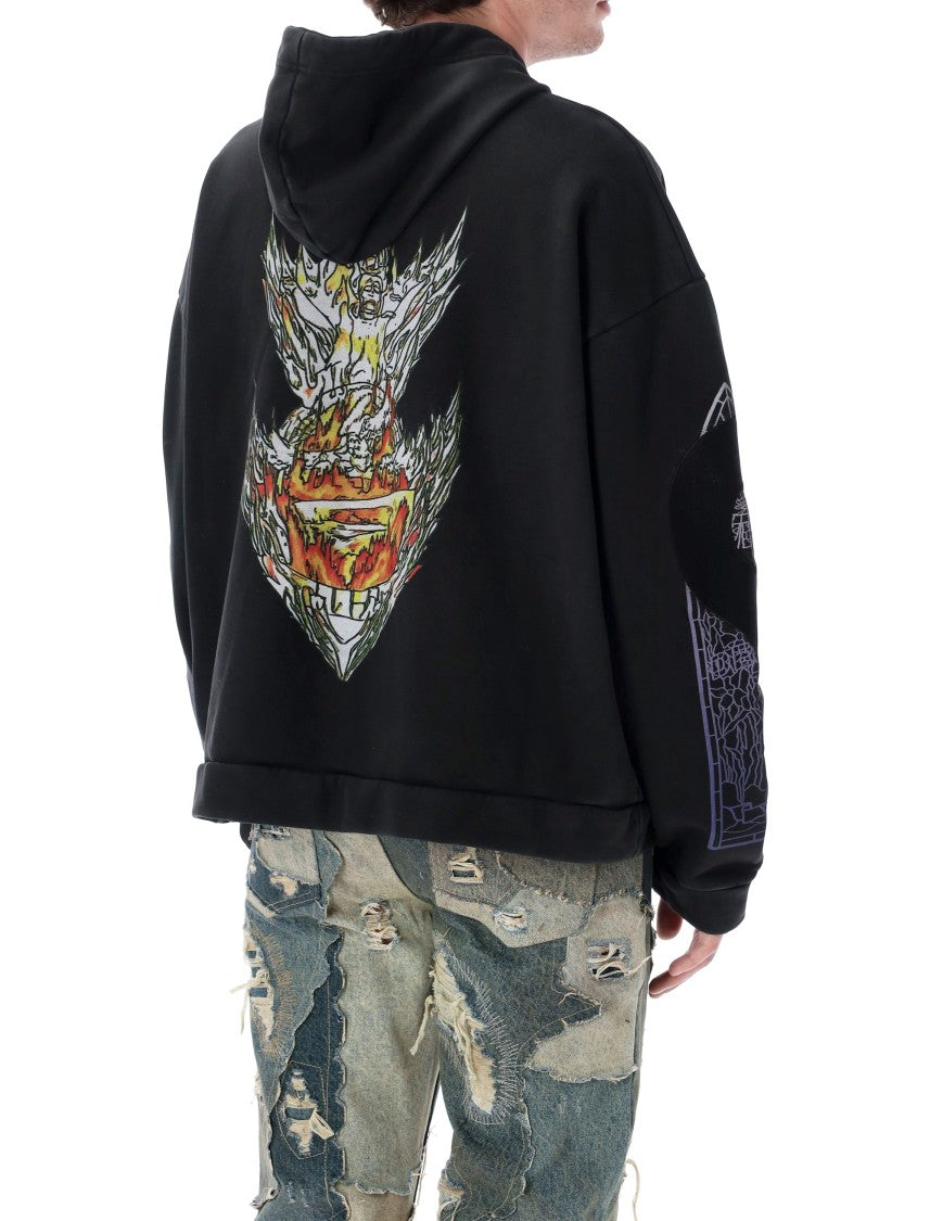 Who Decides War Engulfed Memories Graphic Zip Up Hoodie