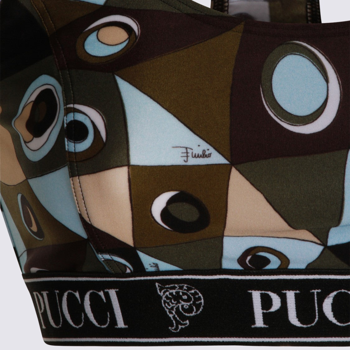 Emilio Pucci Geometric Pattern Racerback Top With Branding Detail
