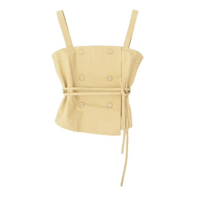 Officine Generale Double-Breasted Strap Top With Asymmetrical Hem