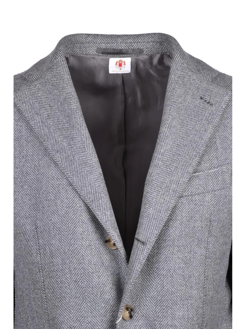 Luigi Borrelli Napoli Grey Virgin Wool-Cashmere Coat