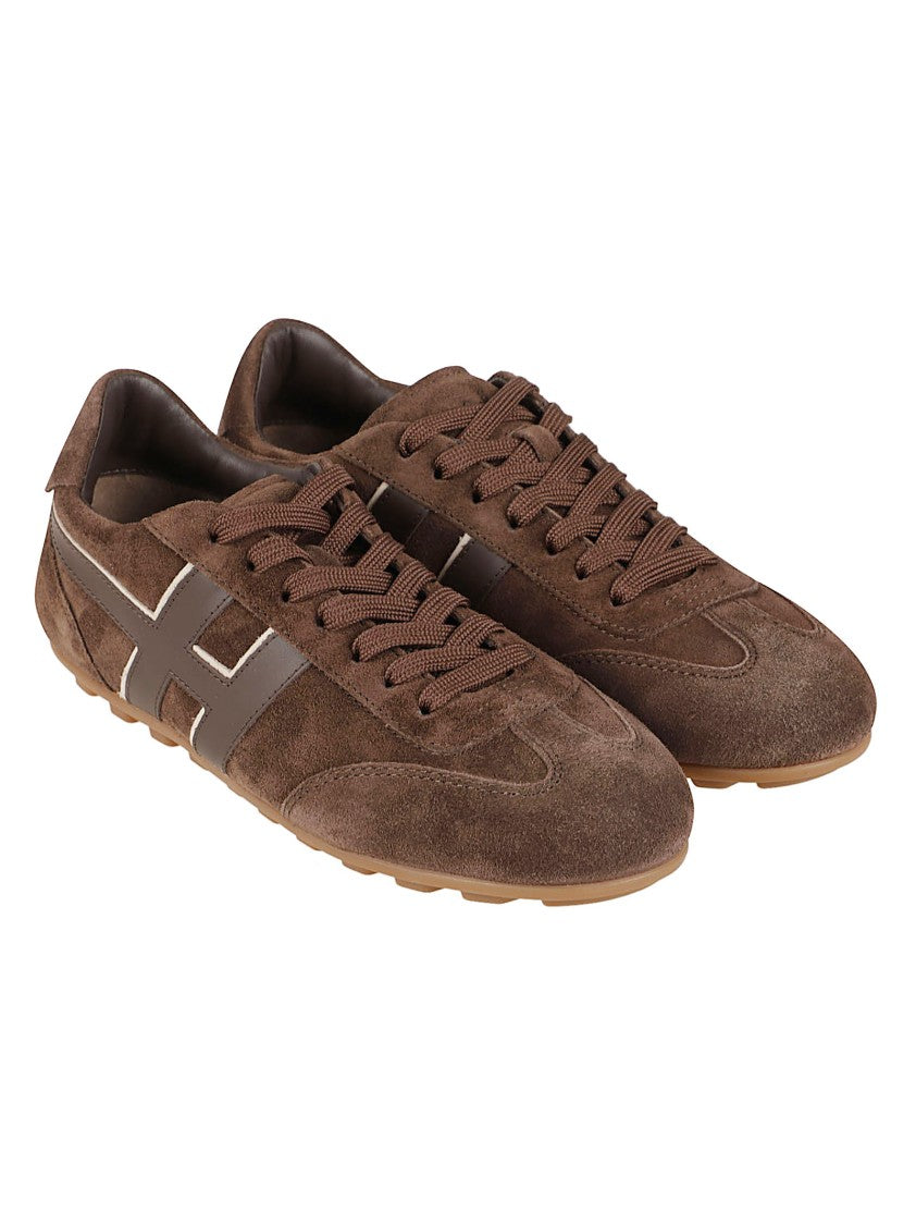 Hogan Brown H693 Logo Low-Profile Sneakers