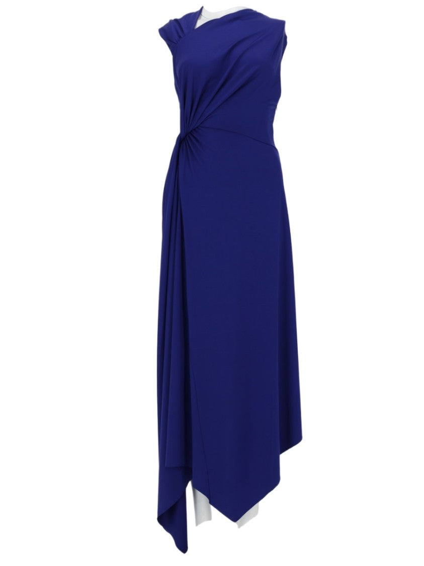 Victoria Beckham Fitted Asymmetrical Hem Midi Dress