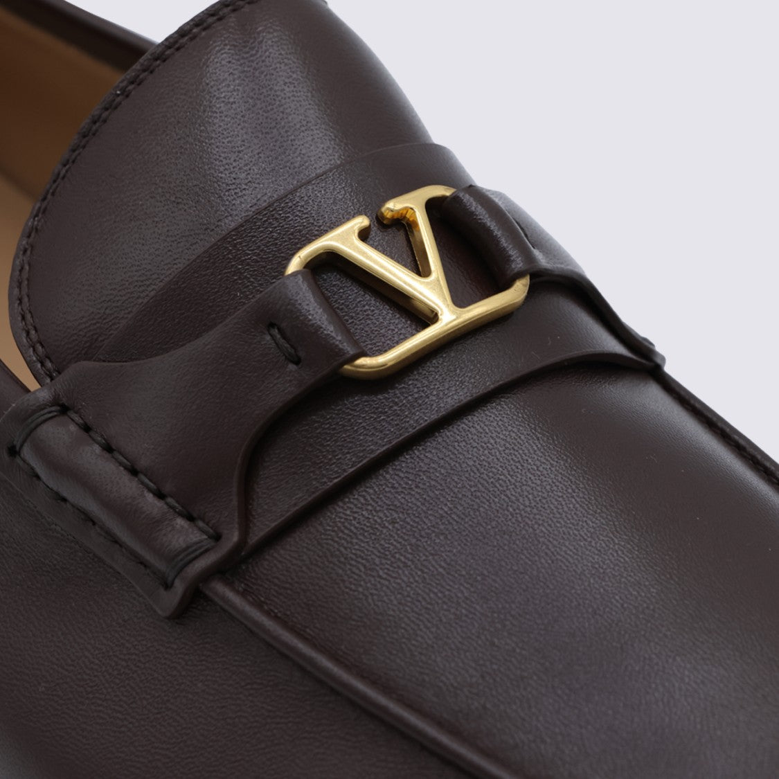 Valentino Garavani Loafer-Style Flat Shoes With Gold-Tone Logo Detail