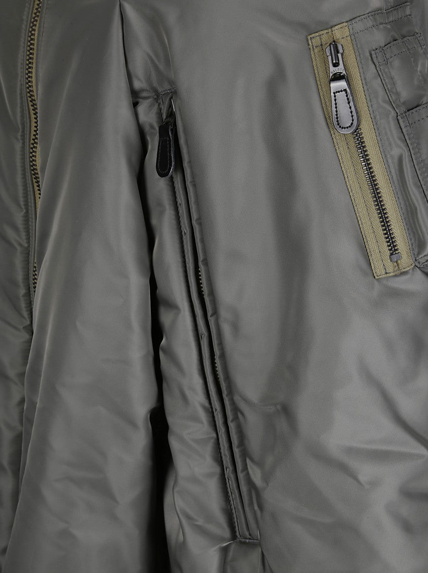 Junya Watanabe Padded Bomber Jacket With Double-Slider Zipper And Elastic Knit Details