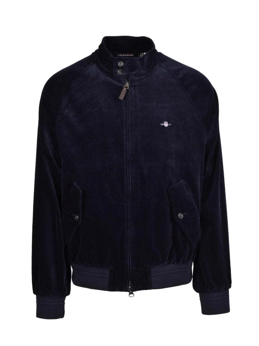 Gant Corduroy Harrington Jacket With Contrasting Check Lining