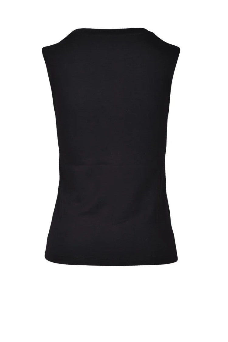 Wild Cashmere Black Minimalist Cashmere-Blend Tank Top