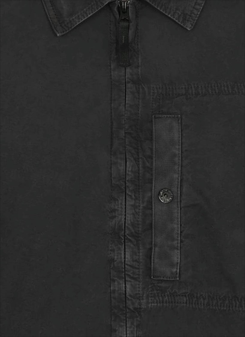 Stone Island Boxy Long-Sleeve Shirt With Front Zipper