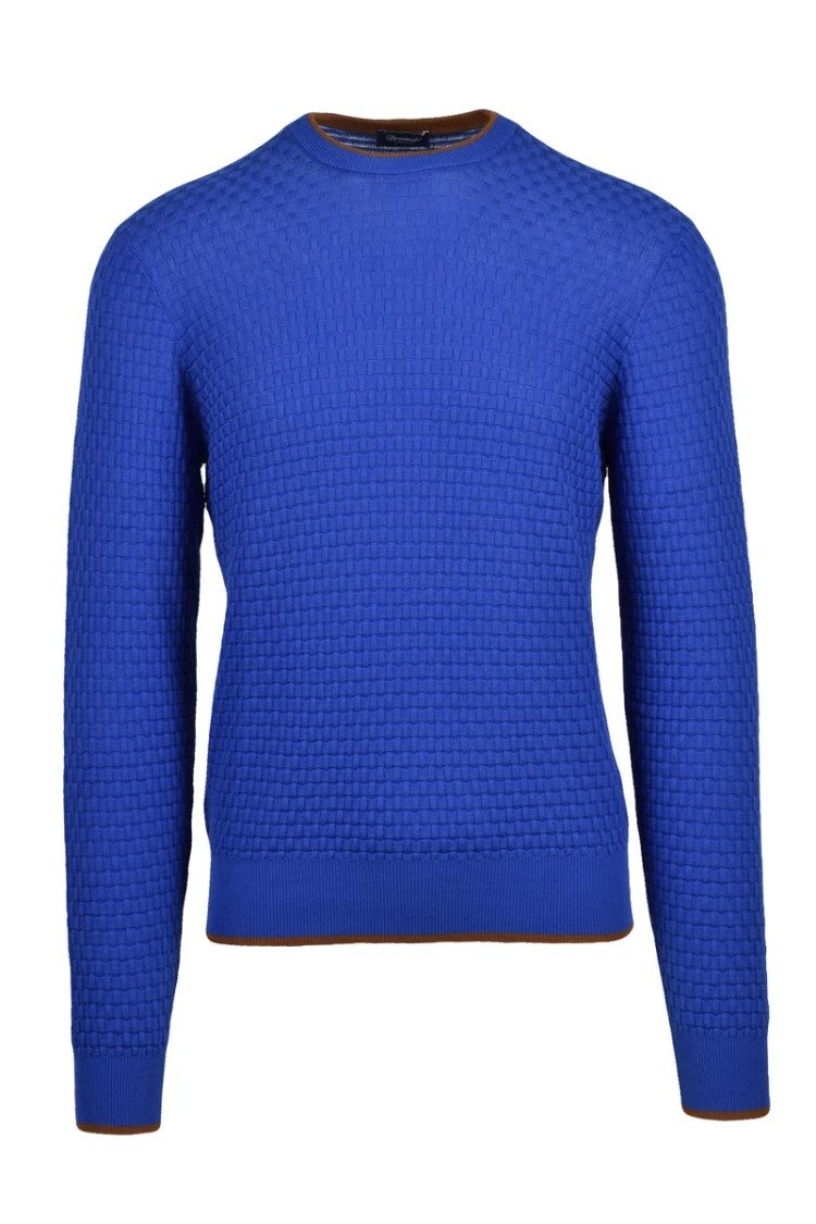 Drumohr Cotton Crewneck Sweater - Blue