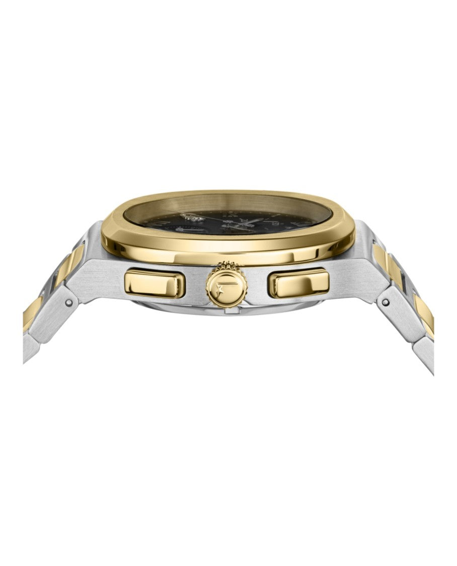 Ferragamo Elliptical Chronograph Watch With Two-Tone Case