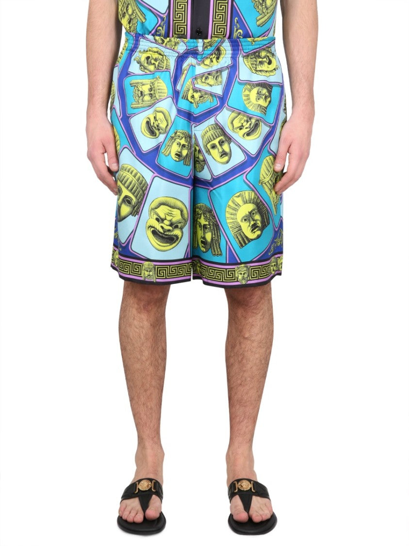 Versace Silk Shorts The Masks